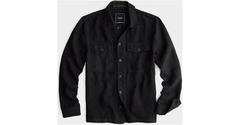 Todd Snyder Italian Linen Cpo Shirt Jacket In Black For Men Lyst