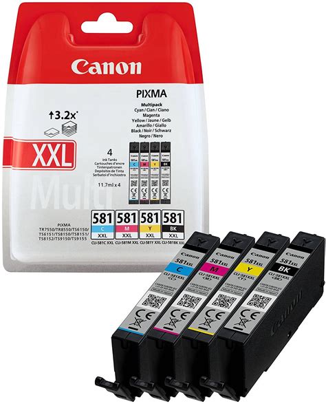 CANON CLI 581CMYK XXL Multipack Druckerpatrone Kompatibel Mit Pixma Tr