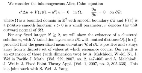 段礼鹏Clustering of Boundary Interfaces for an Inhomogeneous Allen Cahn