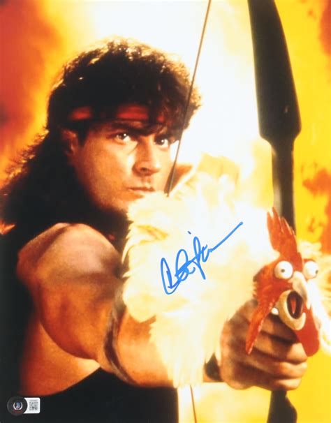 Charlie Sheen Signed Hot Shots Part Deux X Photo Beckett Pristine Auction