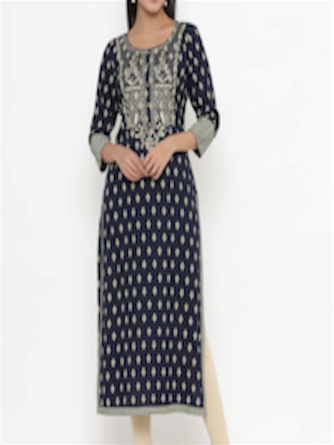 Buy Kipek Women Ethnic Motifs Printed Thread Work Indie Prints Kurta