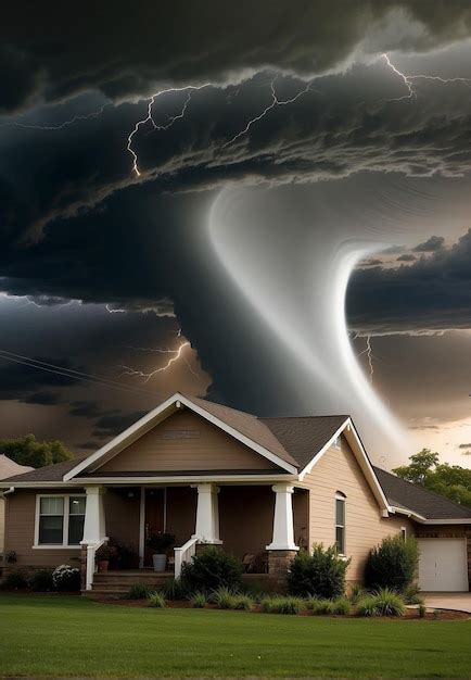 Premium Photo | A huge Tornado or tornado a violent and destructive storm