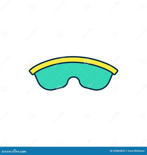 Icono De Gafas De Seguridad De Contorno Rellenado Aislado En Fondo