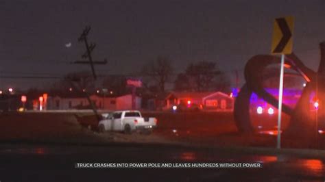 Power Restored In Tulsa After Truck Crashes Into Power Pole