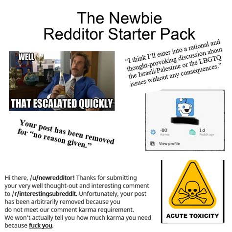 The Newbie Redditor Starter Pack Rstarterpacks