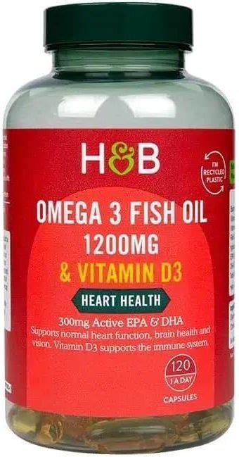 Holland And Barrett Omega 3 Fish Oil 1200mg Vitamin D3 120kaps Opinie