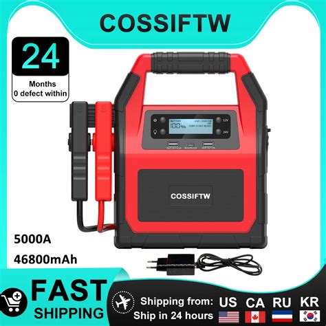 Cossiftw 5000a Car Jump Starter Power Bank 46800mah Portable Battery