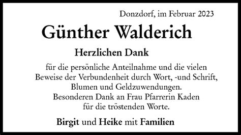 Traueranzeigen von Günther Walderich Südwest Presse Trauer