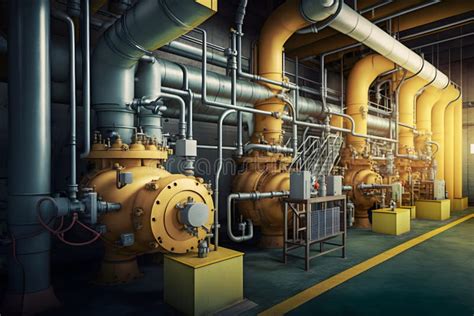 Hot Water Boiler Boiler Room With A Heating System Stock Illustration Illustration Of Pipe