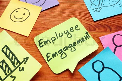 Employee Engagement On Colorful Memo Stock Image Colourbox