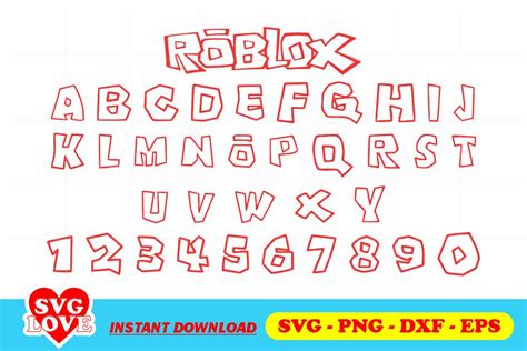 Pacote Roblox Font SVG 2 Estilos Roblox Svg Alphabet Symbols