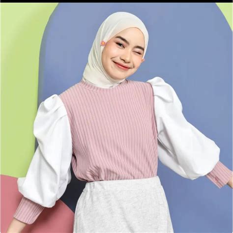 Jual Mybamus Kinan Puff Sleeve Top Grade B Shopee Indonesia