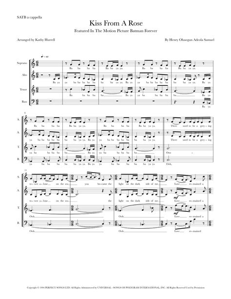 Kiss From A Rose Arr Kathy Hurrell By Seal Sheet Music For Satb Choir At Sheet Music Direct