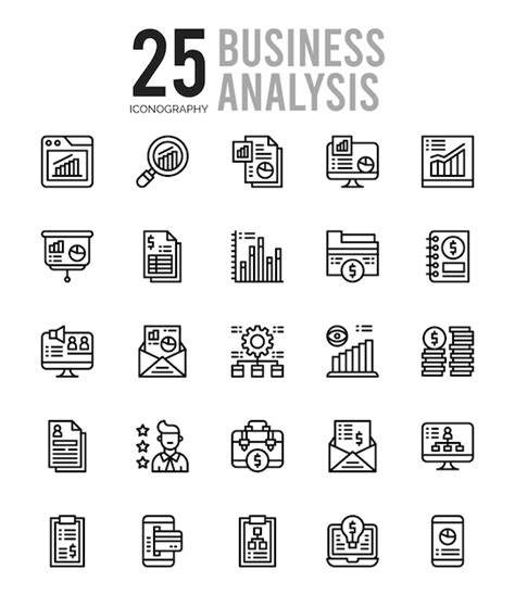 Premium Vector 25 Business Analysis Lineal Color Icon Pack Vector Illustration