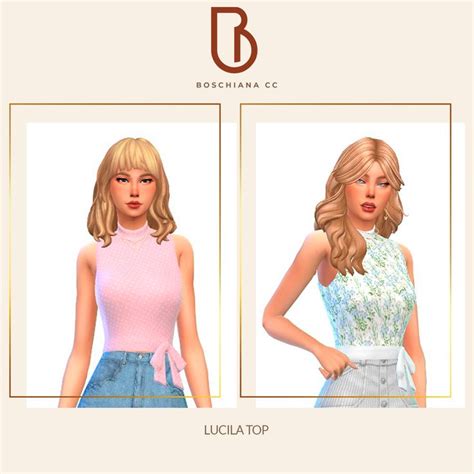 Lucila Top 🎀 • New Mesh • Base Game Compatible • Woman Top • 56