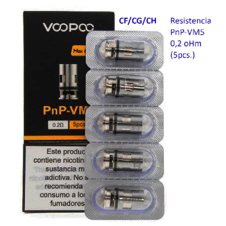 4T Resistencia PnP VM5 0 2 Ohm 5pcs Voopoo CIAF S L