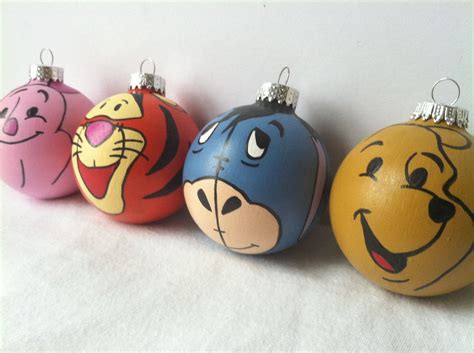 Winnie The Pooh Painted Holiday Ornament Set Of Four By Gingerpots