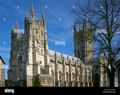 View Of The West Front Of Canterbury Cathedral Stock Photo Alamy