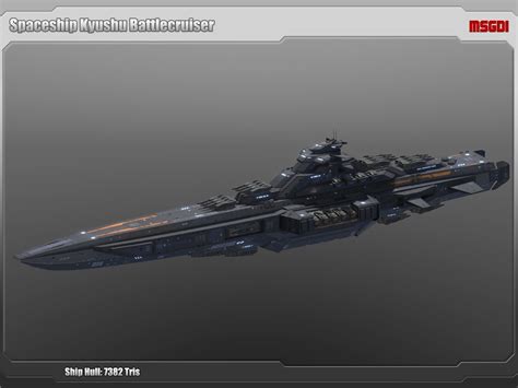 Spaceship Battlecruiser Kyushu | 3D model | Starship concept, Space ...