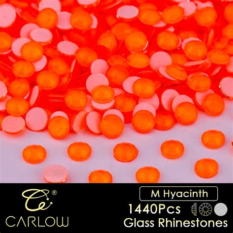 Carlow Ss Ss Neon Color Hyacinth Round Glass Rhinestones Flat Back