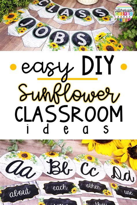 Easy DIY Sunflower Classroom Decor Theme Ideas Differentiation Corner