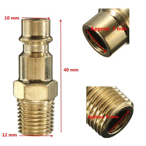 Raccord Pneumatique Doré Rapide Fileté Mâle 1 4 POUCES pour Tuyau Air