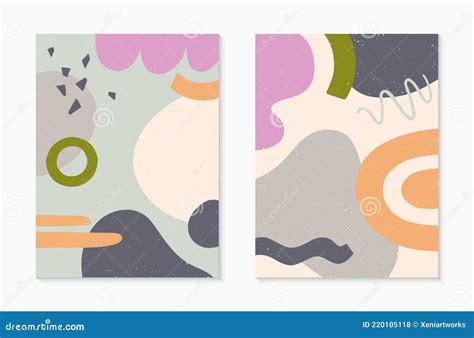 Conjunto De Ilustraciones Vectoriales Modernas Abstractas Con Diversas