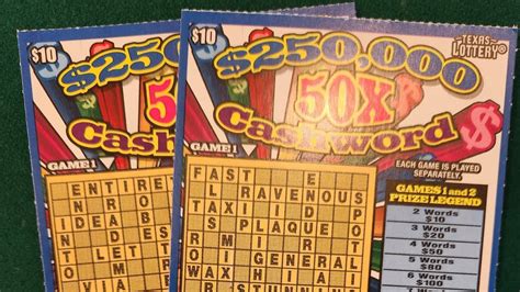 2 More 250 000 Cashword Tickets Texas Lottery Scratch Offs YouTube