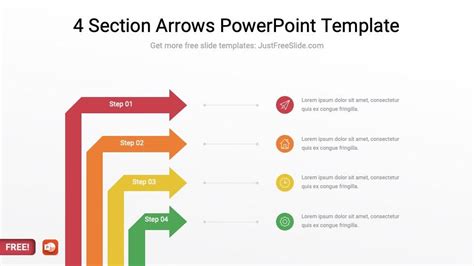 4 Section Arrows PowerPoint Template | Just Free Slide