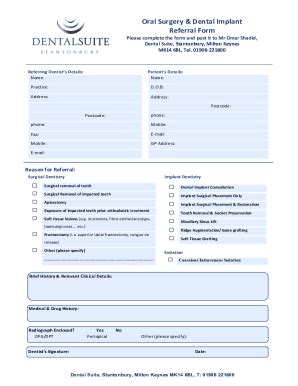 Fillable Online Oral Surgery Referral Form Omar Fax Email Print