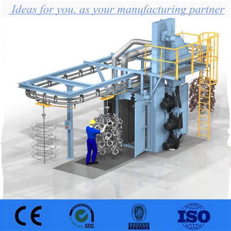 Overhead Conveyor Shot Blasting Machines With Monorail China Overhead