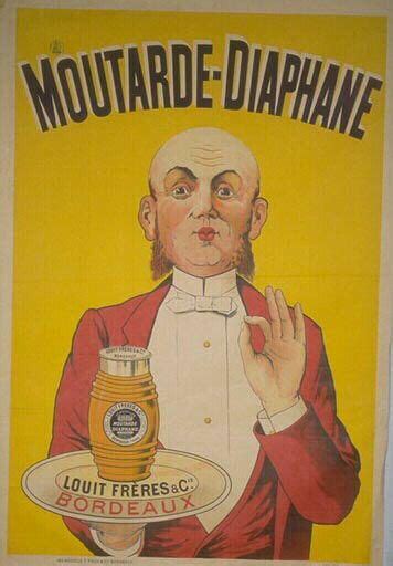 An Old Poster With A Man Holding A Jar Of Honey On It S Chest