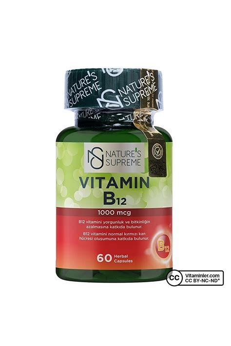 Natures Supreme B12 Vitamin 1000 Mcg 60 Kapsül Yorumları Fiyatı