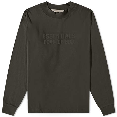 Fear Of God Essentials Mens Relaxed Crew Sweat In Off Black Fear Of