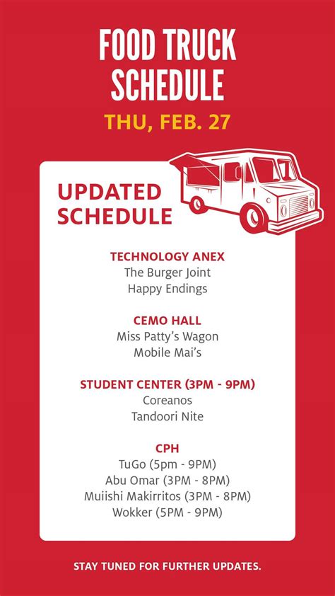 Food Truck Schedule Template