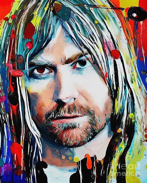 Kurt Cobain Abstract Art Mixed Media By Lisa Von Fine Art America