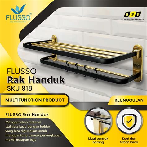 Jual Flusso Rak Handuk Lipat Original Kamar Mandi Stainless Flusso