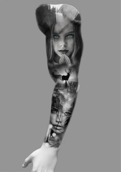 Evil Tattoos Girl Face Tattoo Full Sleeve Tattoo Design Chicano Art