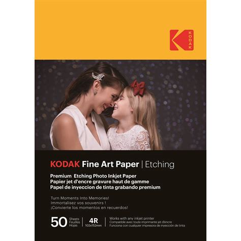 Kodak Fine Art Paper Etching Pack De 50 Feuilles De Papier Photo