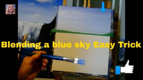 How To Blend A Beautiful Blue Sky With Acrylic Paint YouTube