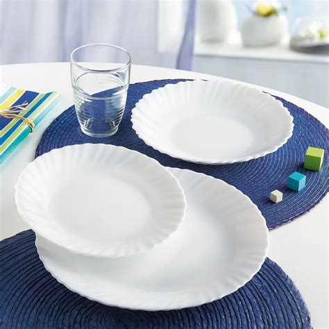 Luminarc Feston White 18pc Opal Glass Dinner Set Dinnerware Tableware