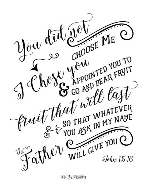 I Chose You Print 8x10 Carol McLeod Ministries Scripture Quotes