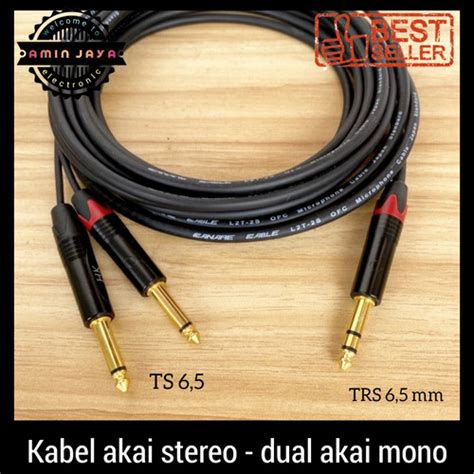 Jual Kabel Jack Trs Akai Stereo To Dual Akai Mono Panjang Meter