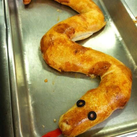 Spooky Pizza Snake Calzone - THE RECIPE STOP