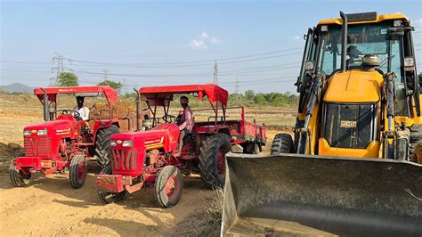 Mahindra Tractor Fully Loaded Mud With New Jcb Dx Backhoe Machine