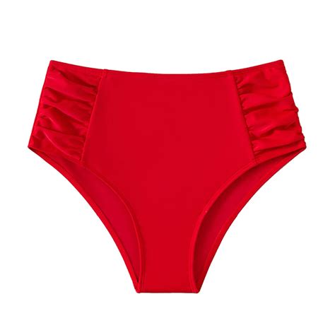 Summer Clearance Sale Tmoyzq Women S Side Ruched High Waisted Bikini Bottoms Tummy Control