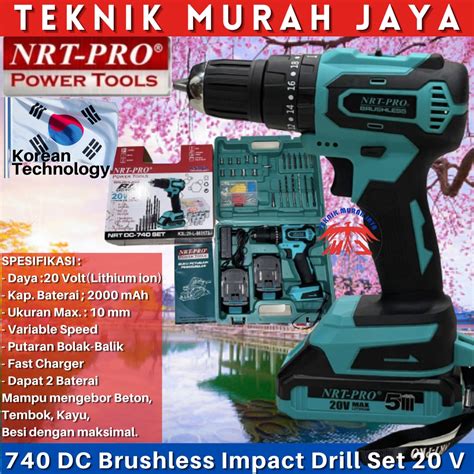 Jual Nrt Pro Dc Dc Mesin Bor Baterai Cordless Impact Drill Mm