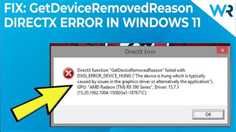 FIX DirectX Function GetDeviceRemovedReason Failed With Error YouTube