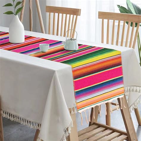 Mexican Serape Table Runner For Cinco De Mayo Fiesta