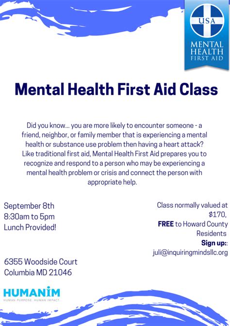 Free Mental Health First Aid Training Humanim